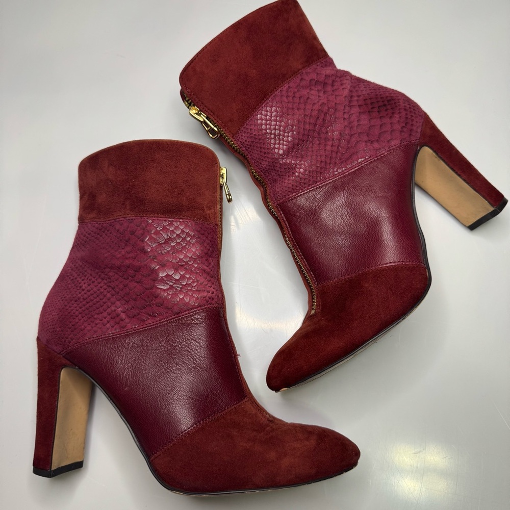 Anne Klein Burgundy Ankle Boots
